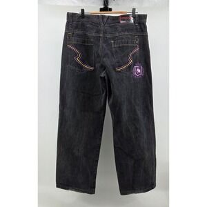 Red Ape Jeans Mens 38x33 Black Wide Leg Baggy Hip Hop Y2K Streetwear Pockets